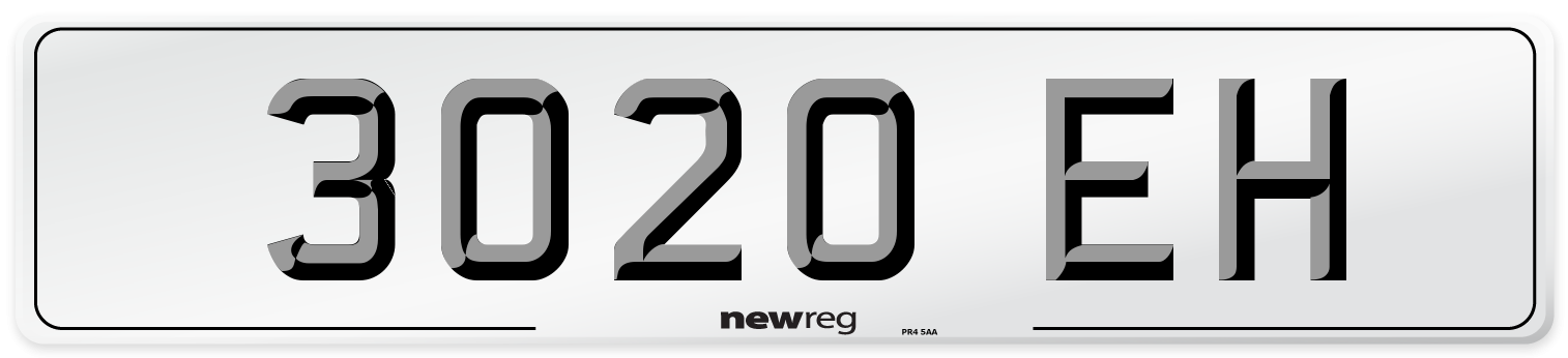 3020 EH Number Plate from New Reg